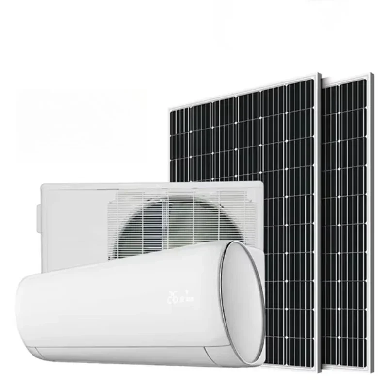 Off-grid wall split intelligent wireless AC DC hybrid solar air conditioner, suitable for hotel RV home use