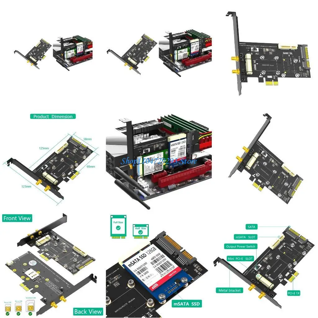 

Карта адаптера Y2GD Mini PCIE — PCIE Расширение внешнего адаптера MSATA — SATA3 WiFi