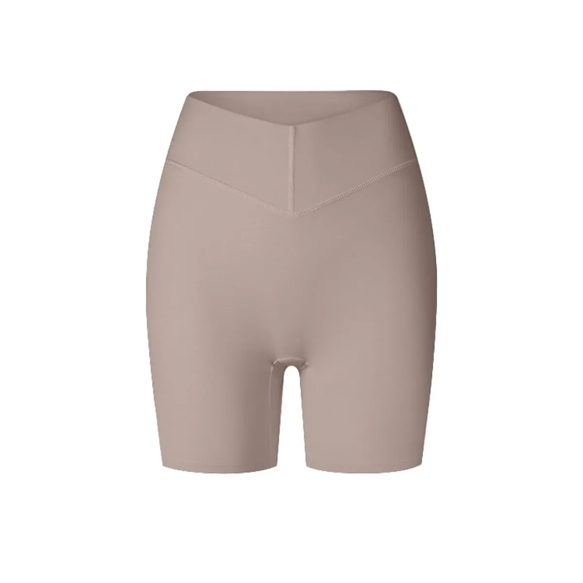 Short de sport pour femme, vêtement de fitness, yoga, couleur chair, forme en V, taille haute et élastique