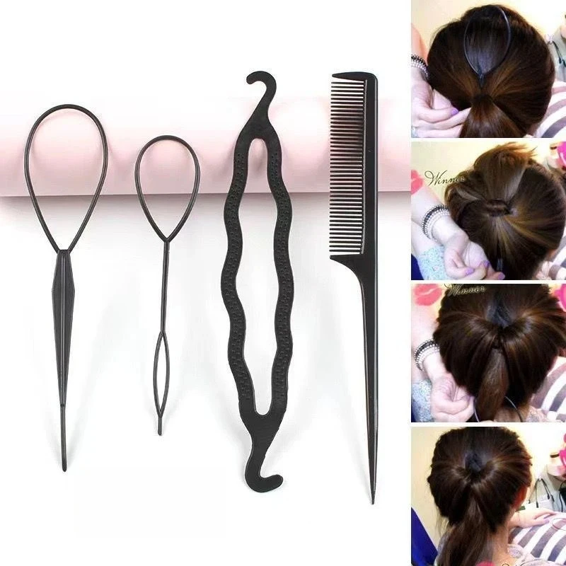 1/2/3set Simple Pattern Hair Pulling Pin Hair Styling Set Four Piece Hairdressing Tool Hair Styling Braid Hair Tools