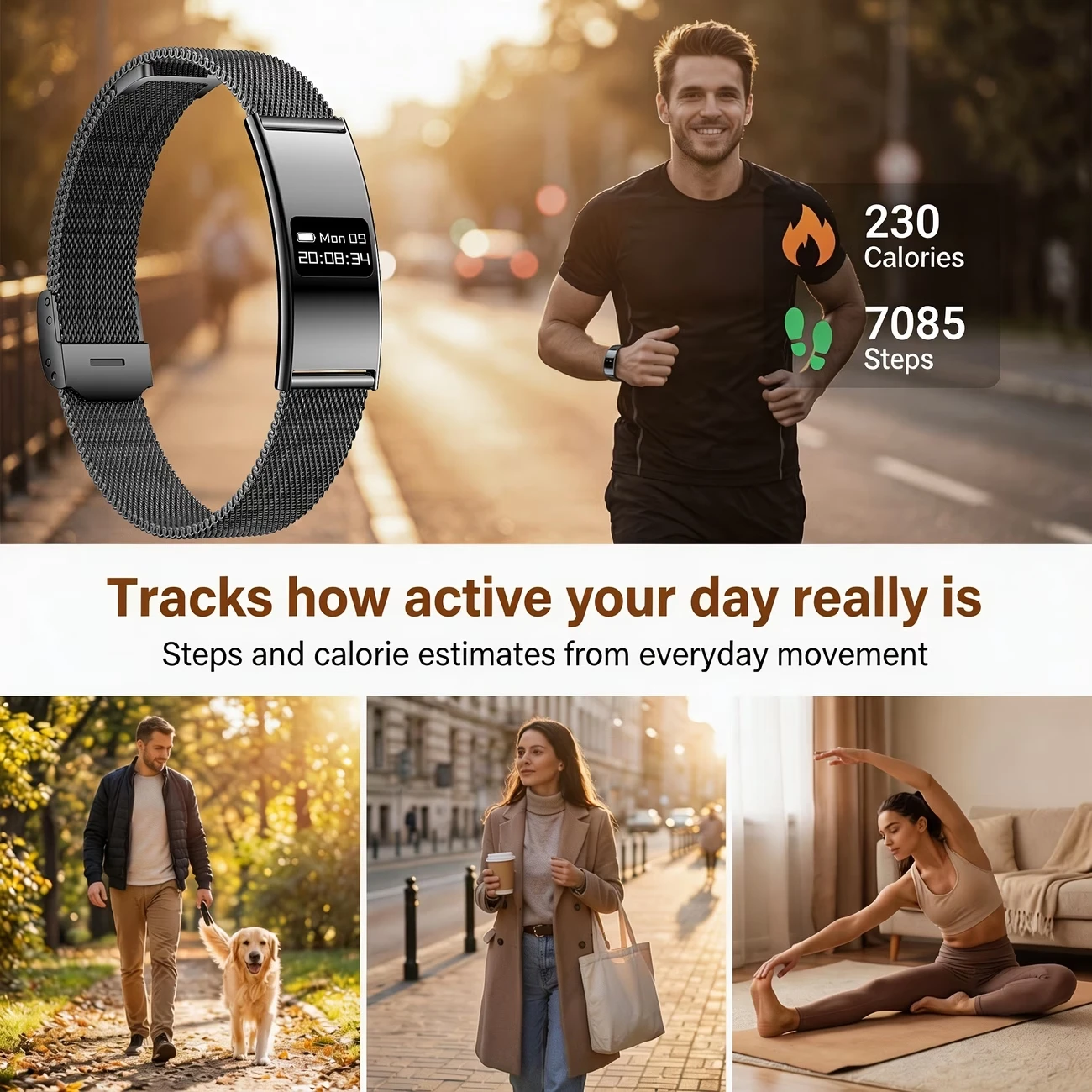 New Original Men Fitness 2.8mm Ultra-thin Smart Wristband Heart Rate Blood oxygen Sleep Sports IP68 Waterproof Smart Watch Call