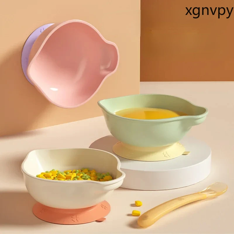 Xgnvpy Food Bowl Feeding Water for Newborn Infants Rice Noodle Training Bowl Children's Cutlery PP Suction Cup Bowl