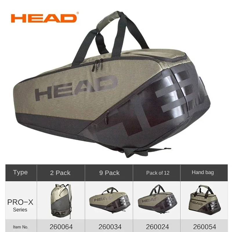 HEAD PROX Series Tennis Racket Bag Large Capacity Backpack Racket Sports Bag Travel Bag Tennis Racket Bag with Shoe Compartment