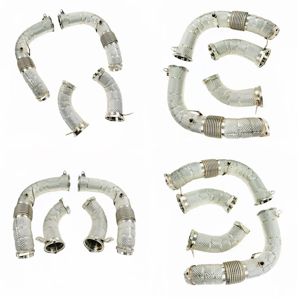 【Durable Practical Daria】 DEX Stainless Steel High Flow Downpipe Exhaust With Heat Shield for 2024+ BM M5 G90 S68 4.4T