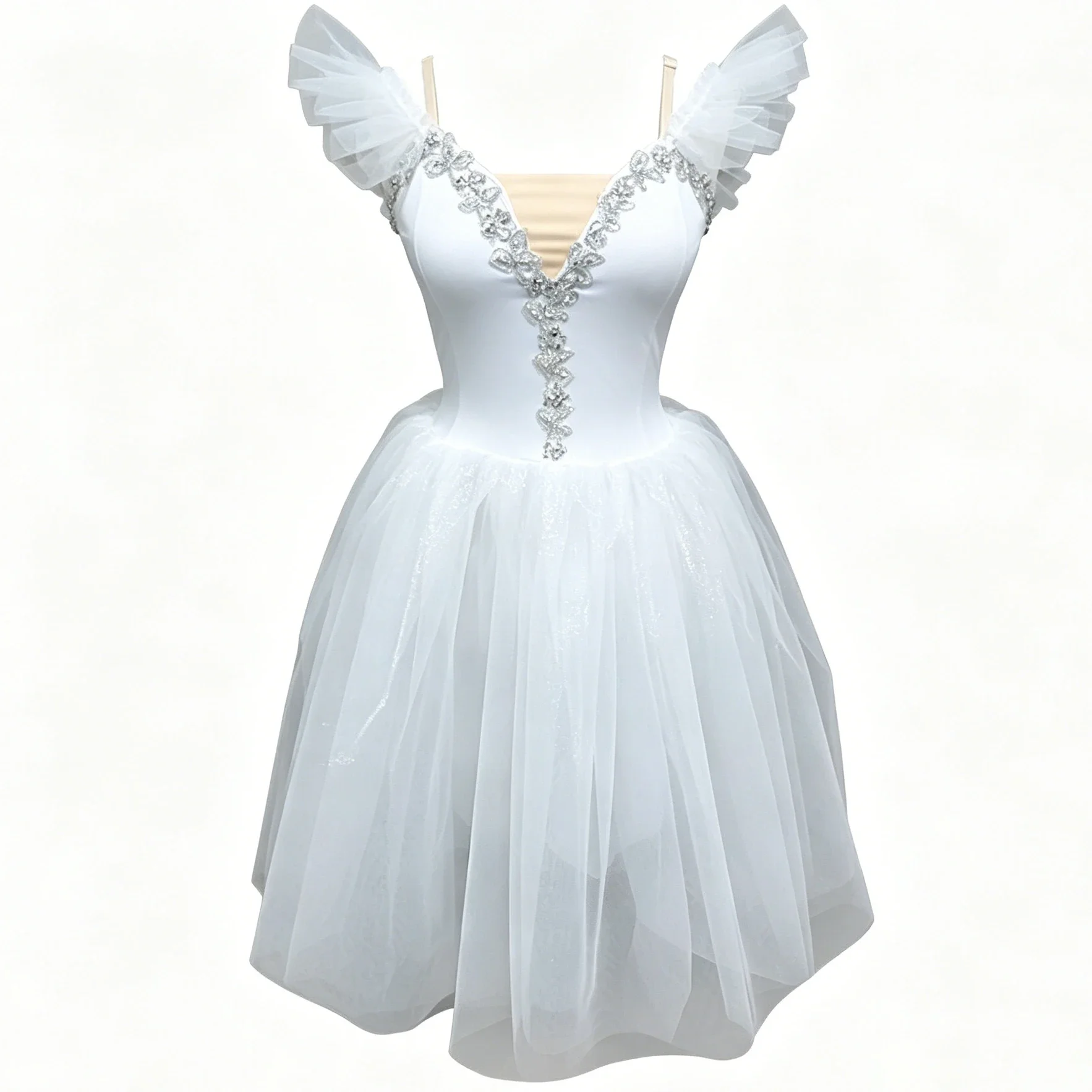 

Professional Romantic Tutu Long Gauzy Ballet Dress Slip Diamond Splice Ballerina Party Dress Children Girl Ballet Dance Costumes
