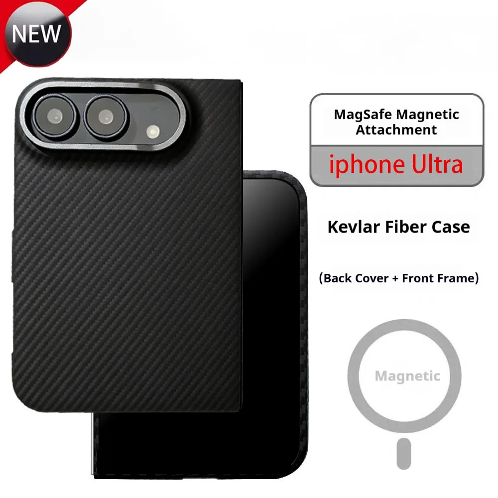 Official Magnetic MagSafe Case For iPhone Duo Wide, luxury 100% Aramid Carbon Fibe Kevlar Protective Cover phone accessories