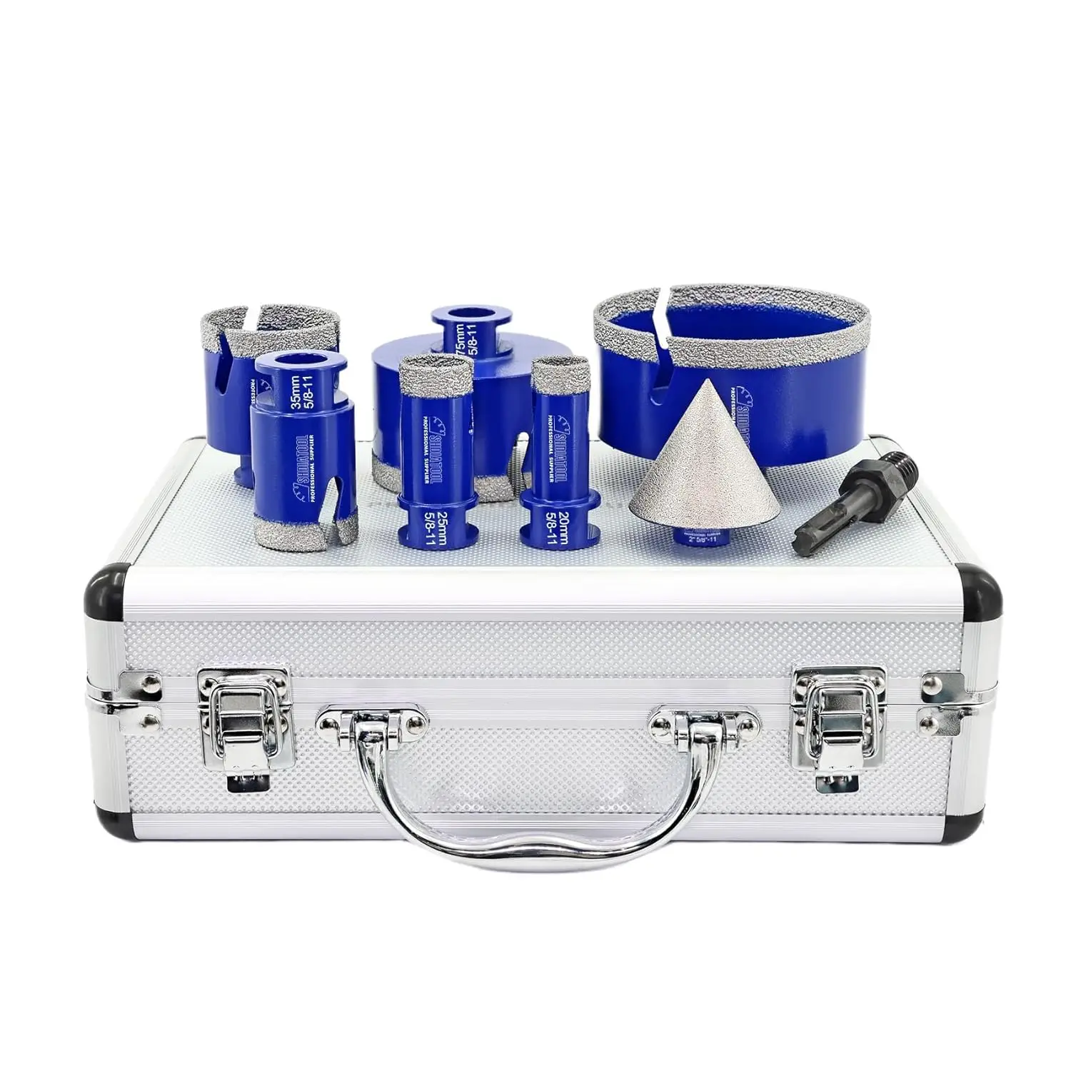 

Diamond Drill Core Bits for Porcelain Marble Ceramic Granite with SDS Plus Adapter, 8pcs Set (20/25/35/50/75/100mm)