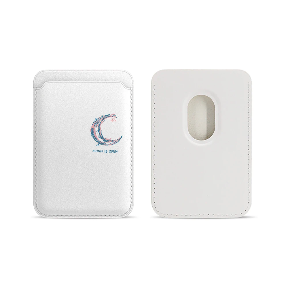 Minimalistisches Kunst-Mond-Leder-Kartenetui, Telefonkartenhalter für Magnetische Hülle, Geeignet für alle iPhone Magsafe Karten-Handyrückseiten-Taschen – Detail 5