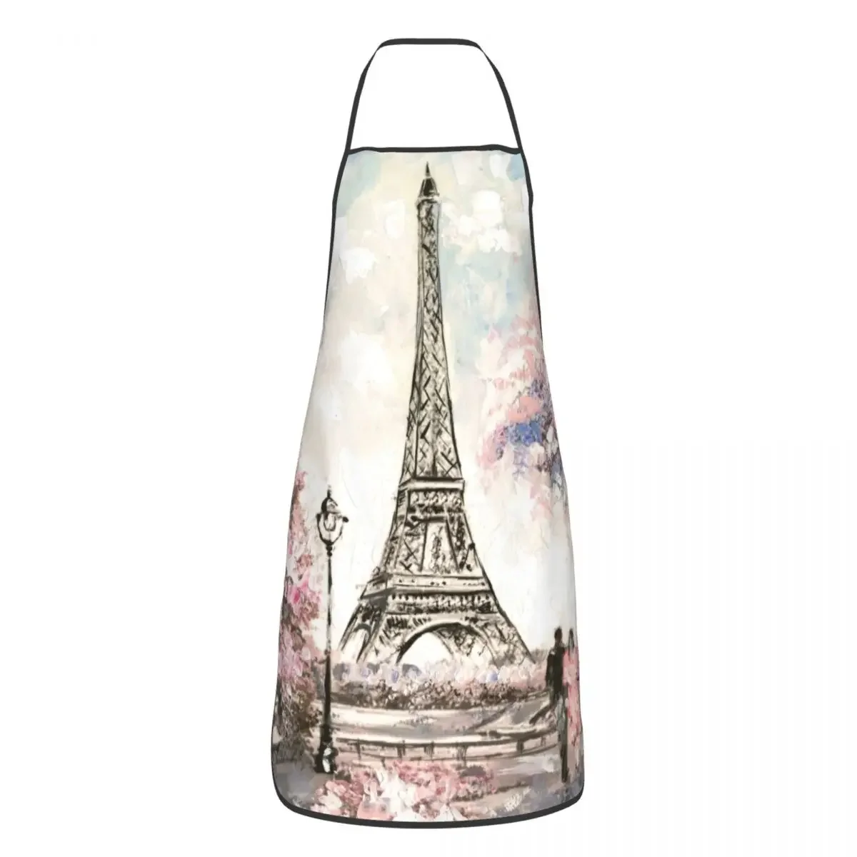 Custom Bib Eiffel Tower Paris Apron Men Women Unisex Adult Chef Kitchen Cooking Romantic French Love Tablier Cuisine Painting