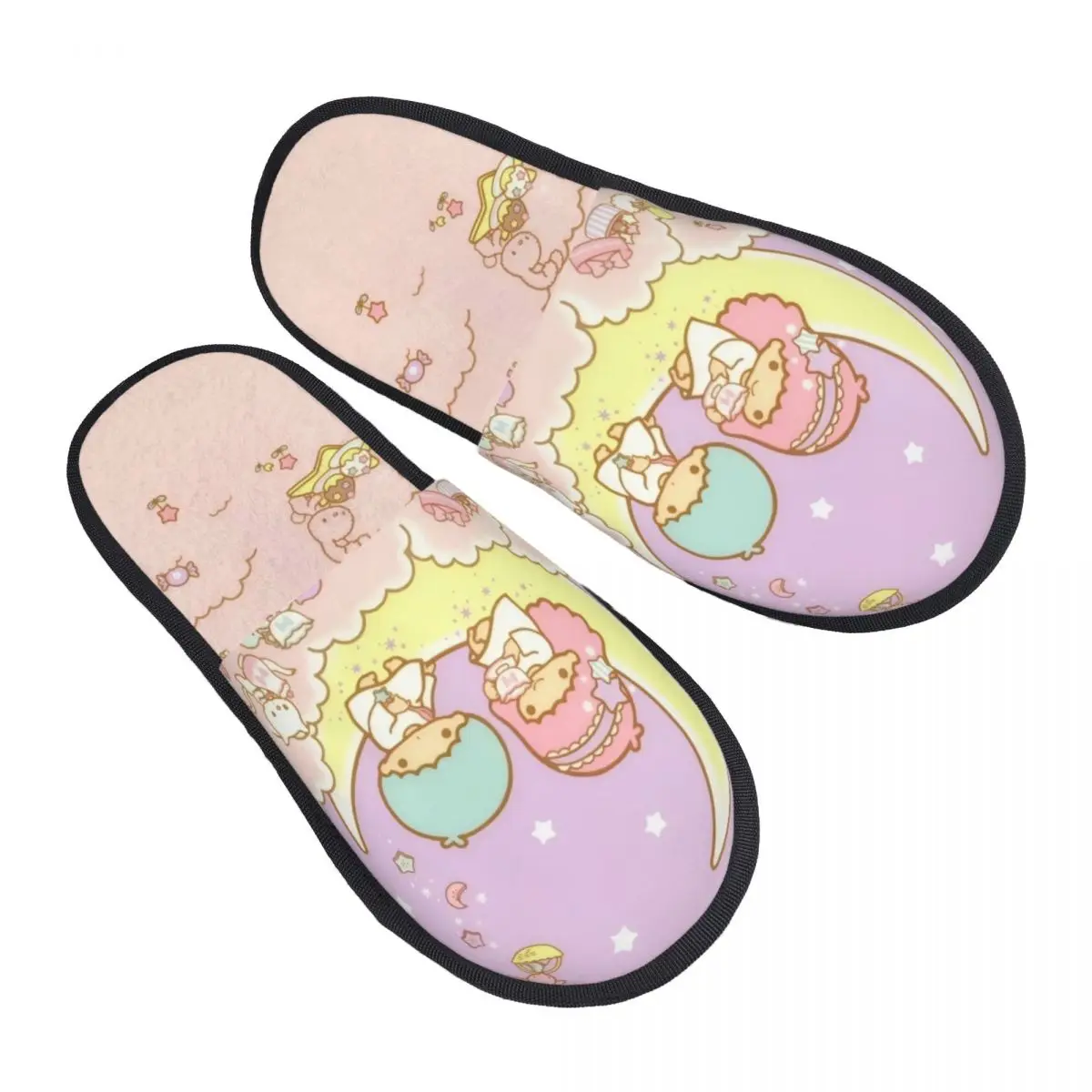 

Домашние тапочки Sanrio с героями мультфильмов «Маленькие звезды» Кики Лала на заказ, женские мягкие тапочки без шнуровки из пены с эффектом памяти, спа-тапочки