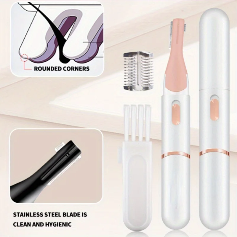เครื่องเล็มคิ้วไฟฟ้าไม่เจ็บปวดเครื่องเล็มคิ้วสำหรับผู้หญิงที่โกนขนเครื่องกำจัดขนบนใบหน้าพร้อมหวีสำหรับแขนขาฯลฯ