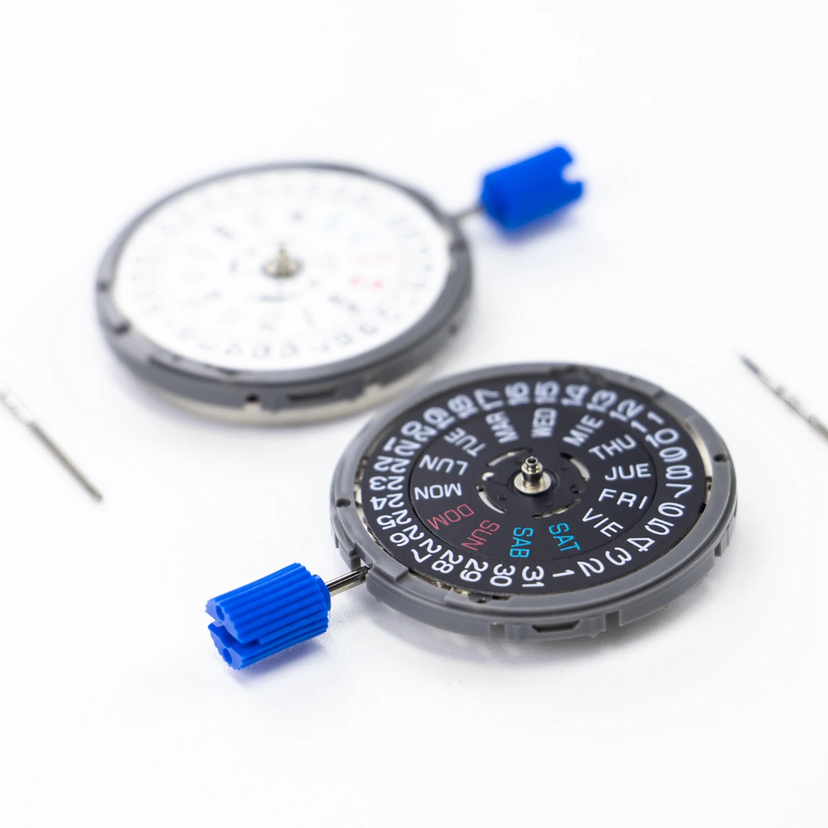 HOT NH36 24 Jewels Automatic Movement Crown at 3.0 And 4.5 O'Clock White/Black Calendar NH36 Watch Parts Stem Set All in English - view 3