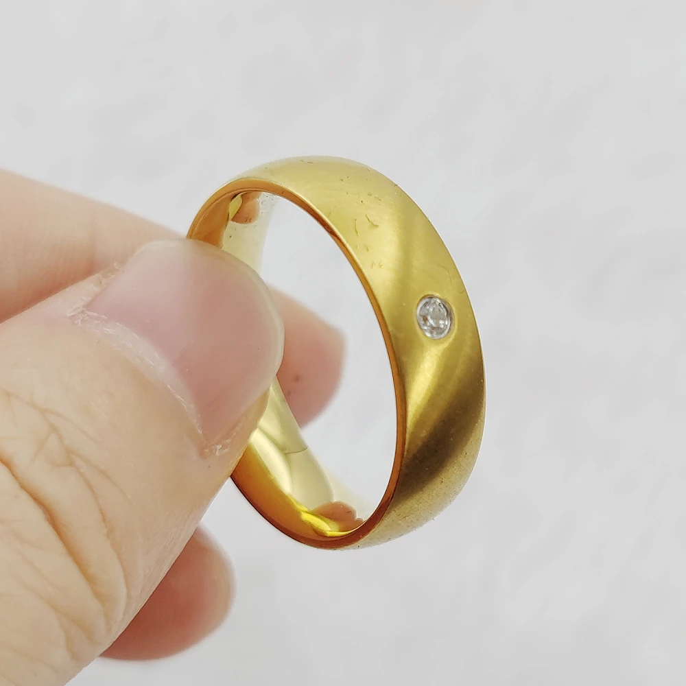 

Classic 18k Gold Plated Ring Wedding Bands Engagement Bridal Sets Couple Rings For Women Wife Marriage Anniversary Gifts