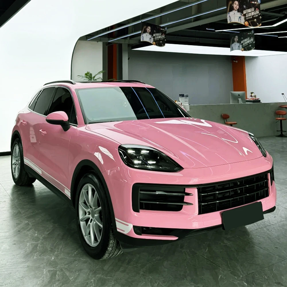 Car Sticker Crystal Pink Auto Wrap Vinyl Film PET Sticker Bubble Free Wrap Film Auto Decals Car Accessories Exterior Decoration