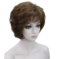 StrongBeauty Women's Wigs Black/Brown Natural Short Curly Hair Synthetic Full Wig 18 Color