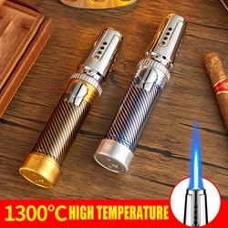 1300℃ Spray Gun Turbo Metal Blue Flame Gas Lighter Smoking Accessories Windproof BBQ Cigar Lighters