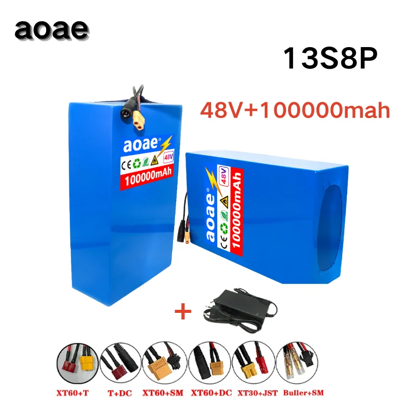 

48V 100ah 13s8p lithium-ion battery pack 48V 100000mAh 2000W electric battery, built-in 50A BMS+charger