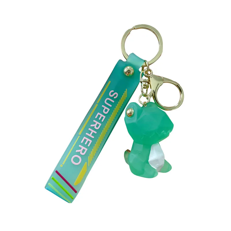 Cartoon Crystal Dinosaur Keychain Fashion Adorable Car Key Chain Trend Key Ring Cute Bag Keyring Ornament Gift