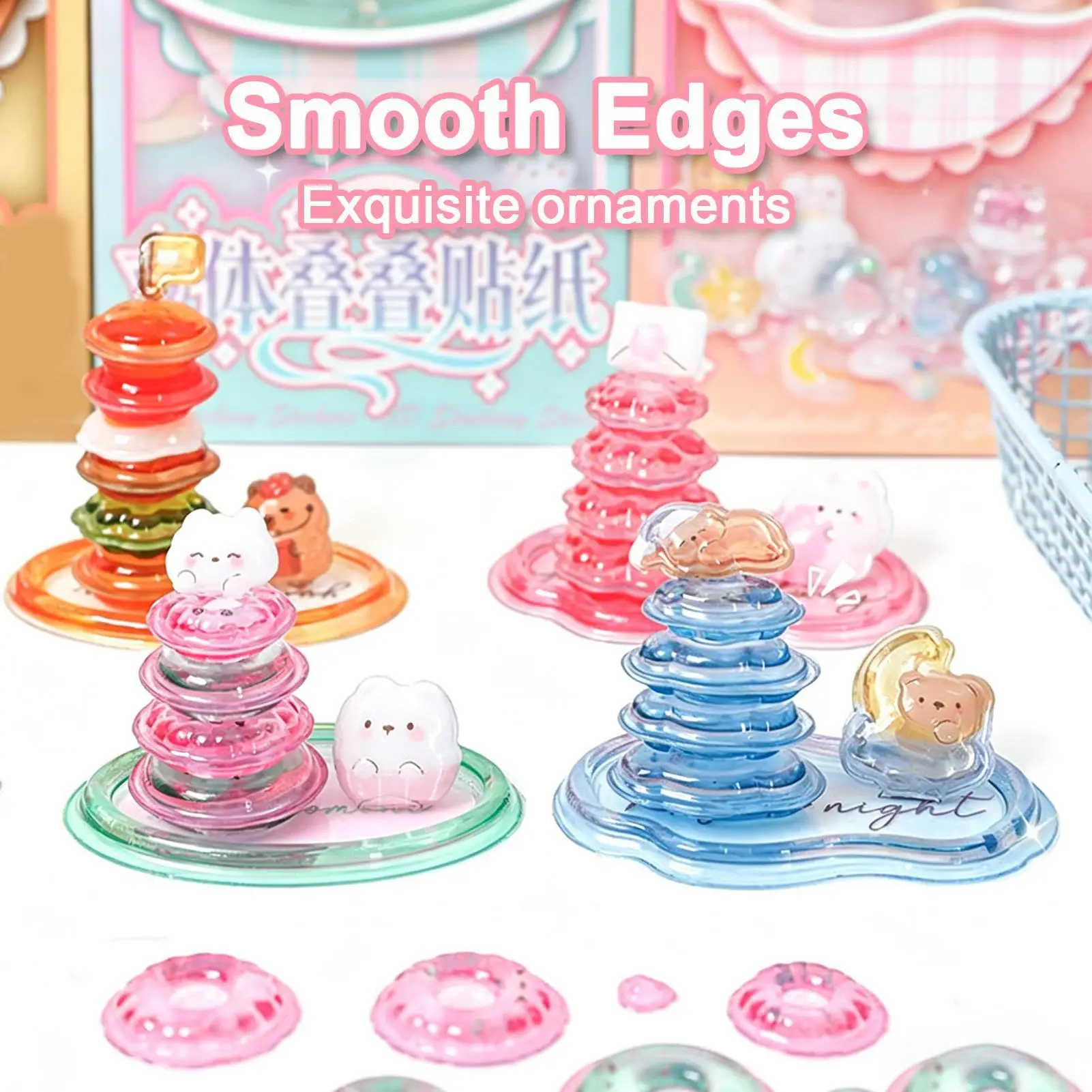 Cute 3D Stacking Stickers Cartoon Animal Toys Kids Craft Decal Set Laptop Phone Diary Luggage Water Bottle Decor