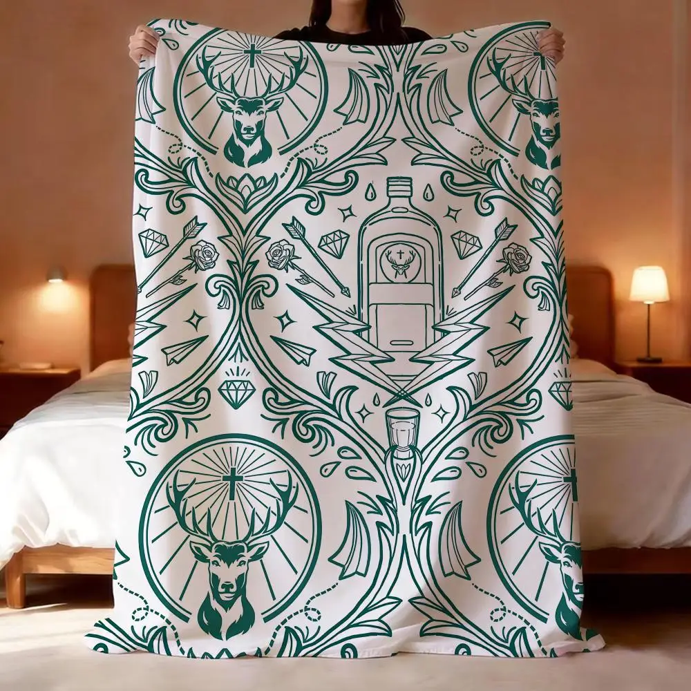

J-Jager meisters Throw Lightweight 240g Flannel Blanket Soft Skin-friendly for Summer Cooling