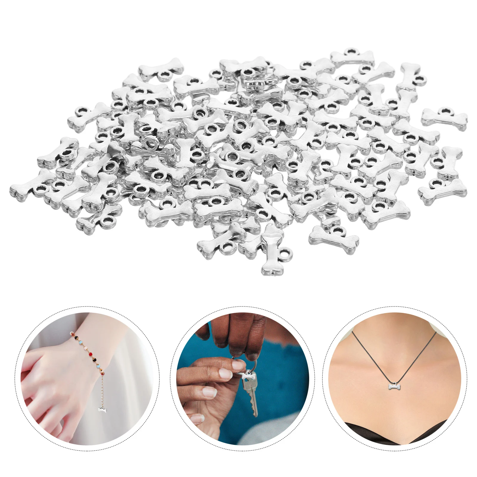 

100Pcs Vintage Dog Bone Charms Antiqued Zinc Alloy for DIY Jewelry Making Pendant Necklace Bracelet Gifts DIY Jewelry Beads