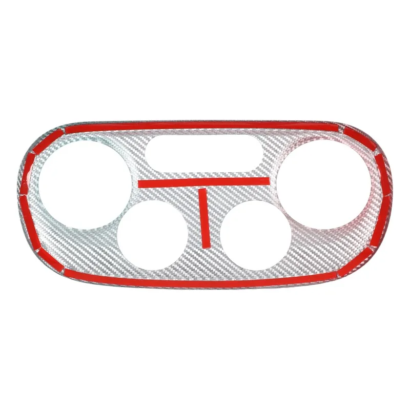 Real Carbon Fiber For Fiat 500 2016-2026+ Car Air Conditioning Adjustment Switch Frame Cover Sticker Car Interior Accessories 6