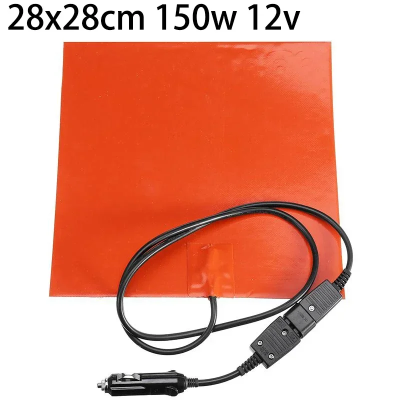 28x28cm 12V 150W Silicone Heating Pad Mat Quick Heater For Food Delivery Bag Warming Accessories