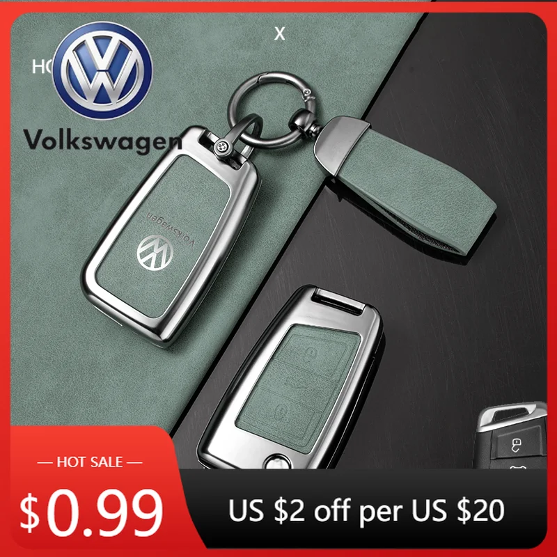 Подстаканники из цинкового сплава, кожаный чехол для ключей от автомобиля, чехол для ключей, сумка для Volkswagen VW Polo Golf 7 MK7 Tiguan Touran Passat Lavida Pl