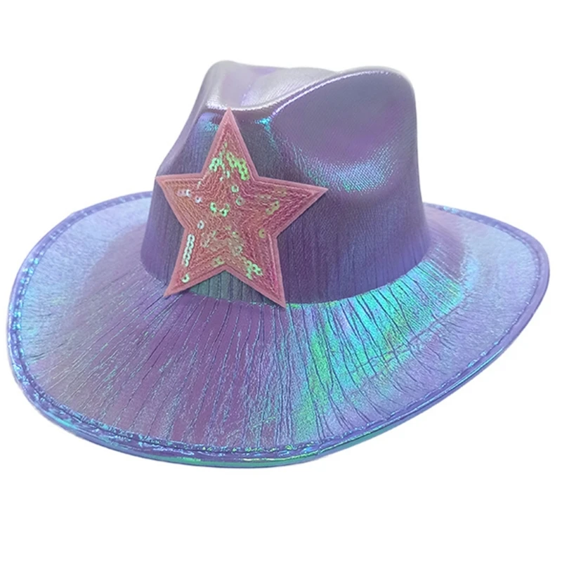 Glittering Hat Western Top Hat Hat Holiday Headwear Clothing Accessories Cosplay Props Costume Birthday Party Hat