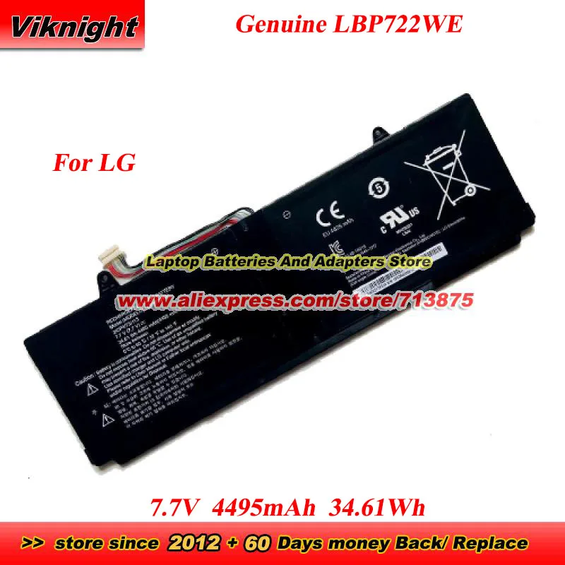 

Genuine LBP722WE Battery 2ICP3/73/120 7.7V 4495mAh 34.61Wh for LG 15U340 EAC62178704 20505002007D