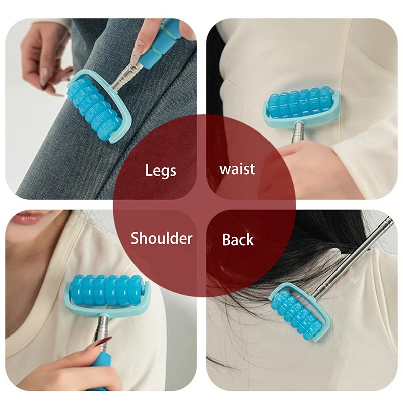 【YY34】Telescopic Roller Massager Stainless Steel+Plastic Full-Body Massage Tools Gifts For Family And Friends