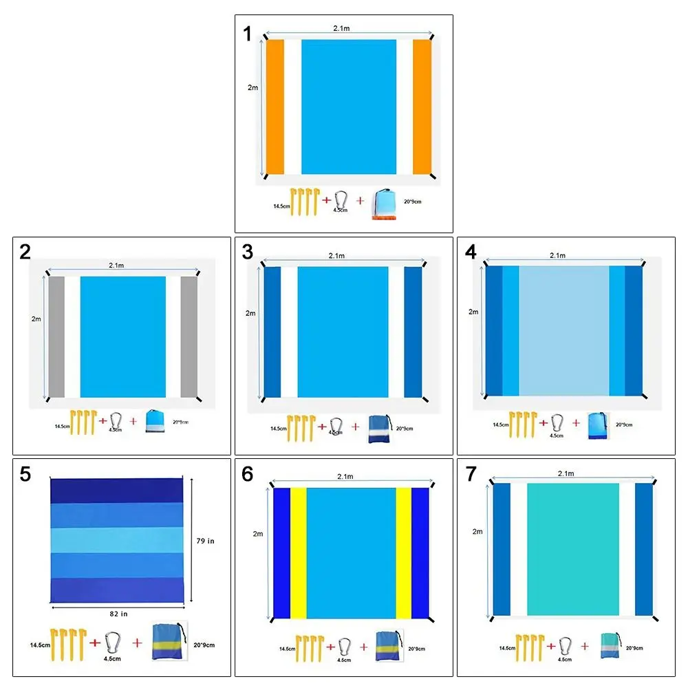 with Sack Tent Floor Tarp High Quality Tent Footprints Polyester Picnic Mat 2.1*2m Beach Tarp Camping Hiking