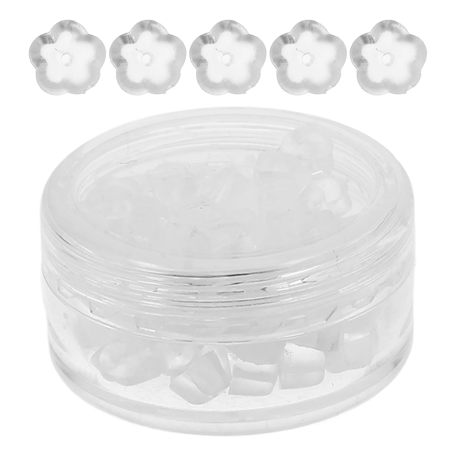 

50 Pcs Earrings Backs for Studs Clear Heavy Accessory Diy Stoppers Transparent Replacements Backings
