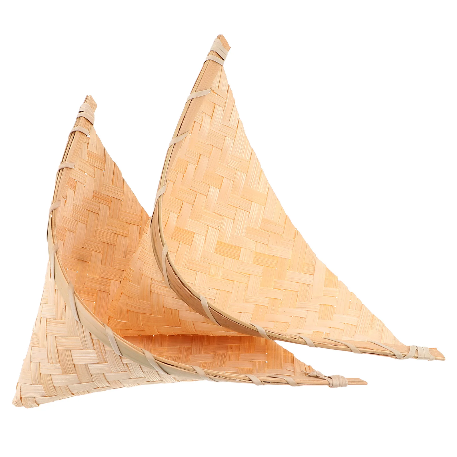 

2pcs Bamboo Basket Hand woven Multi purpose Snack Vegetable Storage Baskets Lightweight Home Decor Kitchen Bar