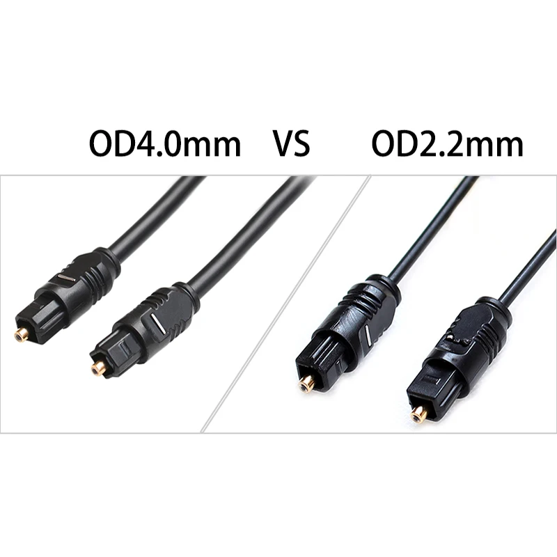 1pcs 18/50cm Square to Square TOSLINK Digital Audio Short Audio Optical Cable for PC TV DVD Stereo OD2.2mm/4mm