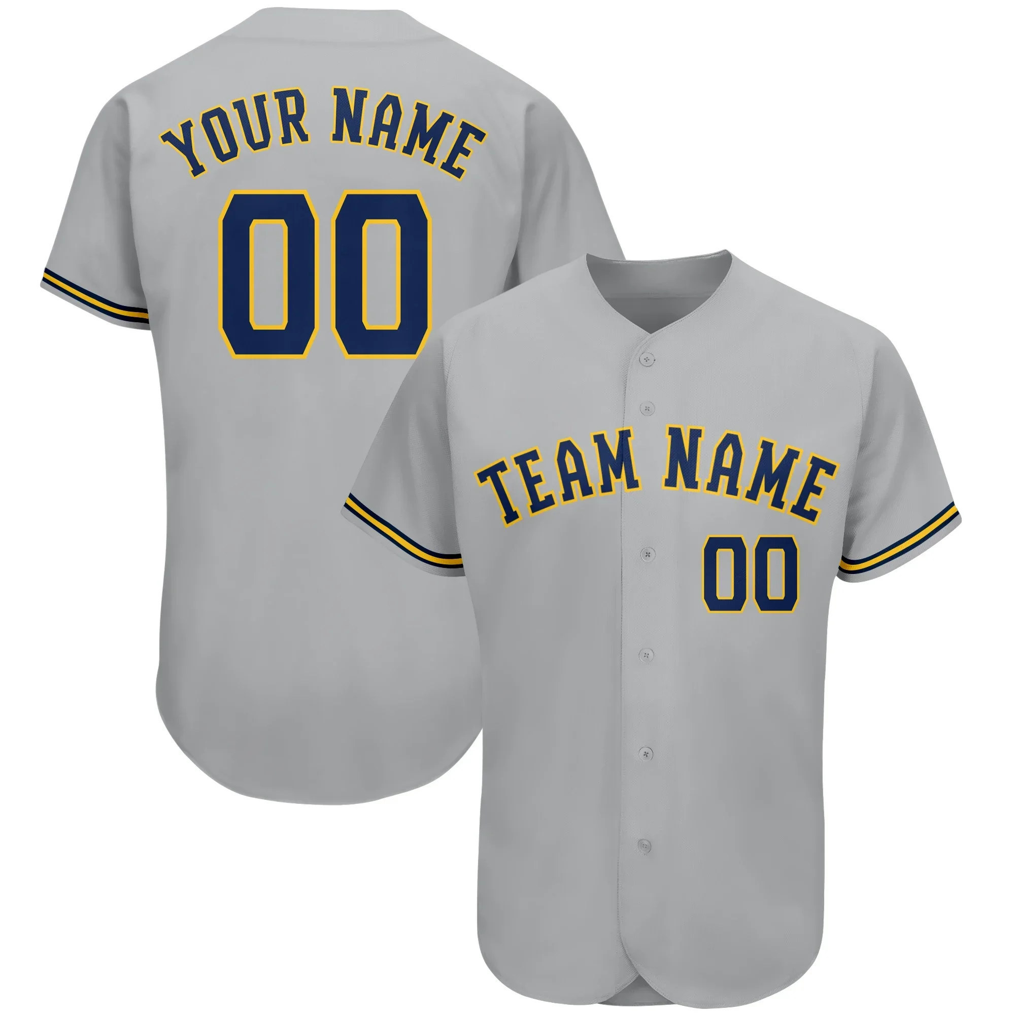 High Quality Personalized Baseball Jersey Full Button Print Soft Training Sportswear for Men/Women/Youth Outdoors/Indoors