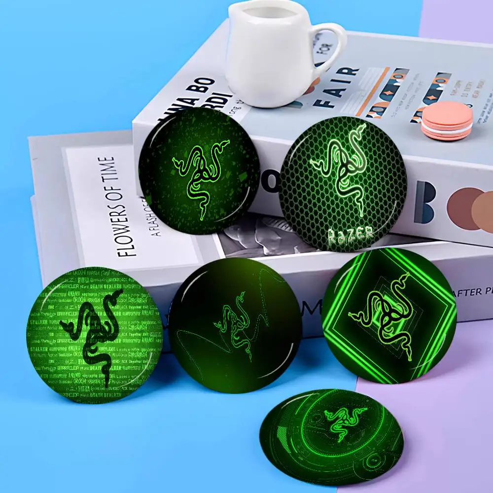 R-RAZER Logo Round Button Pins Slogan Creative Brooches Backpack Clothes Decoration Fashion Cartoon Jewelry Gifts
