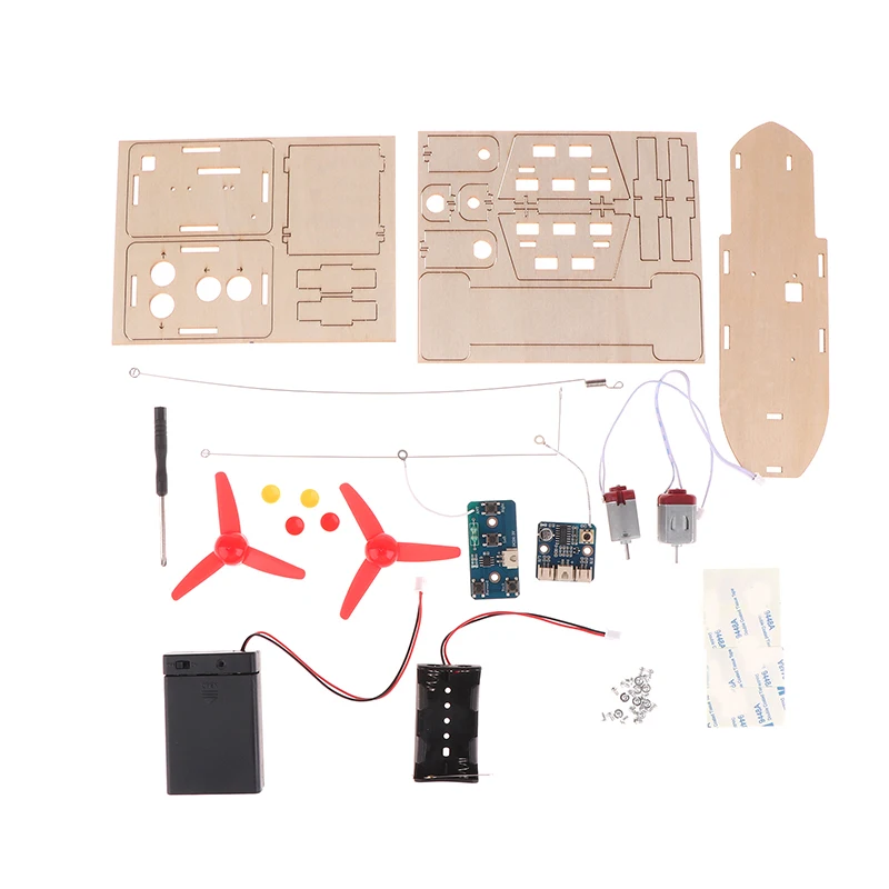 Diy modelo de navio de vento de controle remoto montagem de madeira barco kit de experimento científico brinquedo