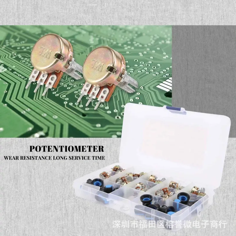18PCS WH148Single connectionB1K/20K/50K/100/500K 1MPower Amplifier Volume Rotation Potentiometer Switch