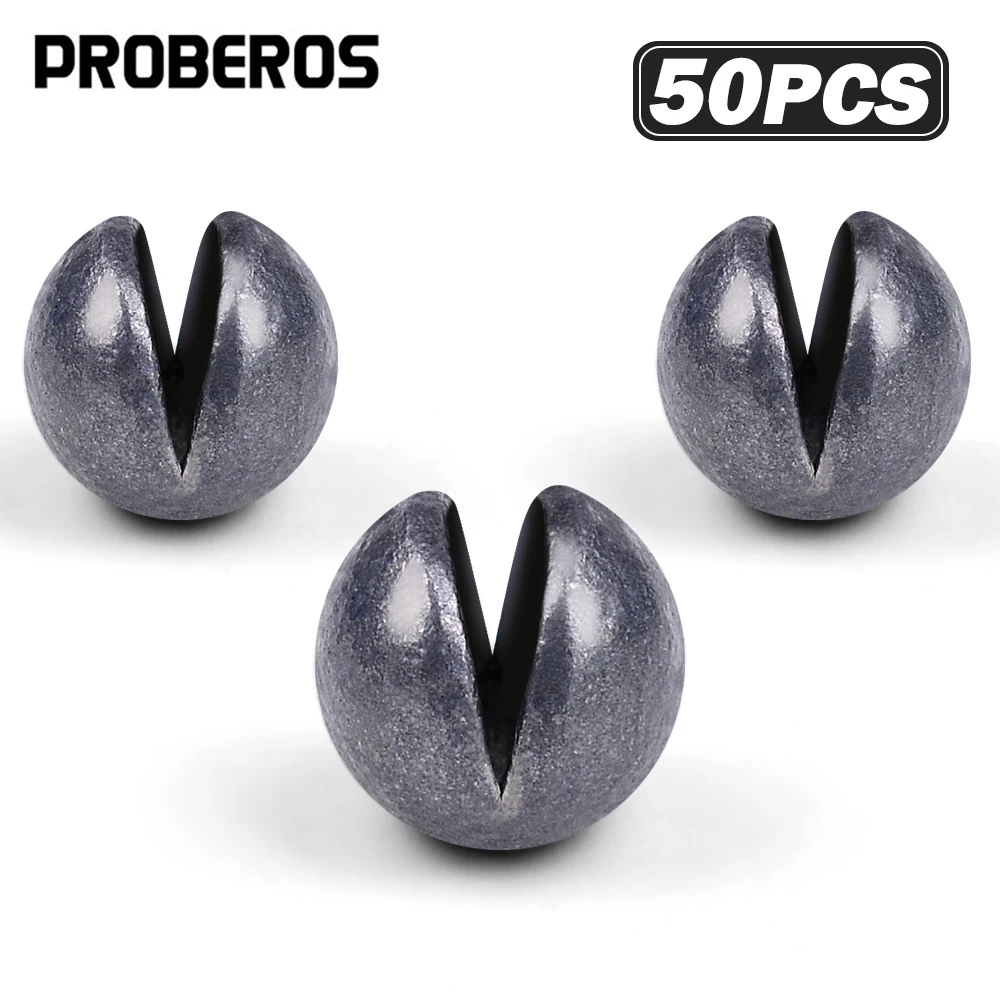 50pcs/box Bite lead Fishing gear accessories 0.5g-5g multi-size open lead biting fishing accessories lead pendant sea fishing