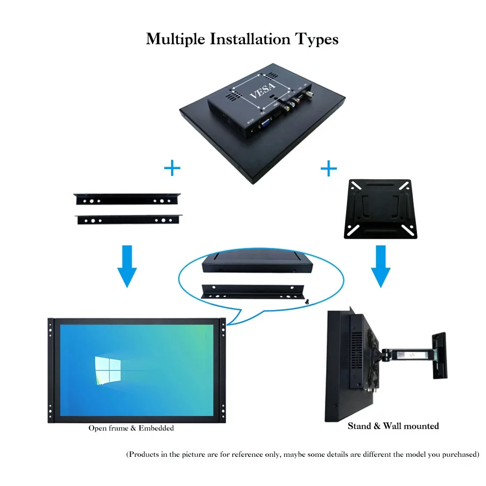 ZHIXIANDA 15.6 Inch 1920*1080 Open Frame Touch Screen  Industrial Embedded Panel PC Capacitive Resistive Touch Display