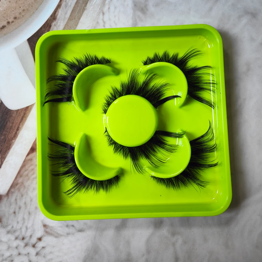 3 ペア 3D ふわふわまつげうっすら長い厚いドラマチックな外観ステージメイクパーティーまつげ手作り化粧品ツール