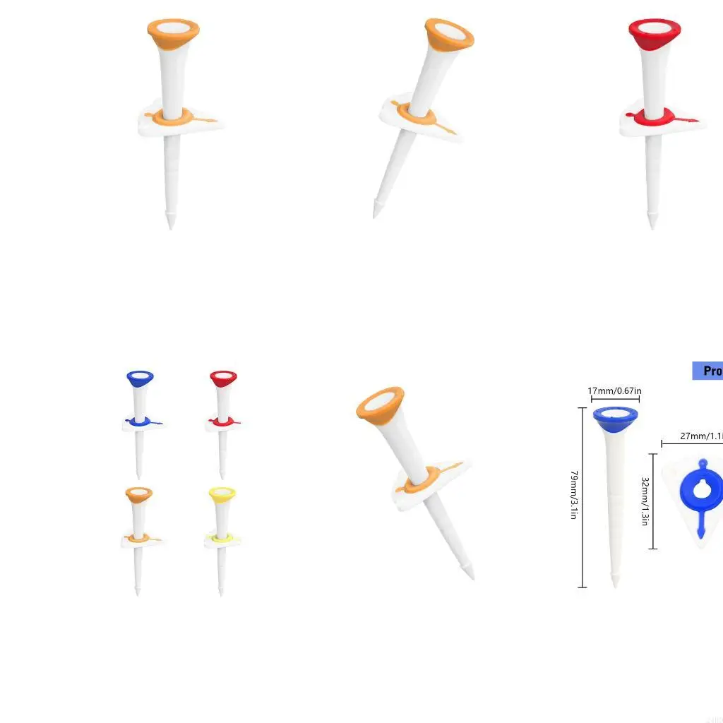 Plastic Golf Tees With Quick Twist Lock Mechanism And Visual Alignment Features 24BD
