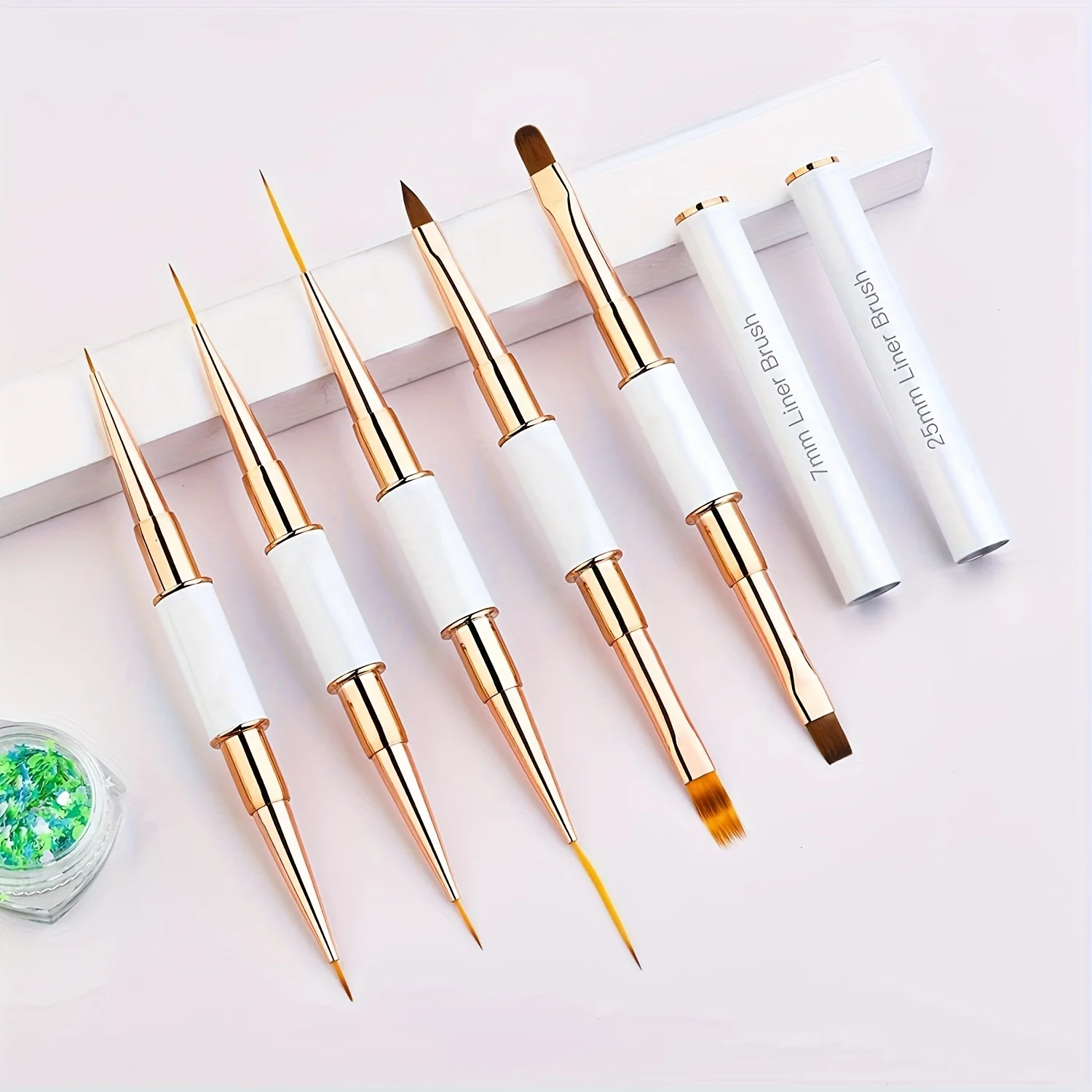 5Pcs Dual End Nail Art Pen Brushes