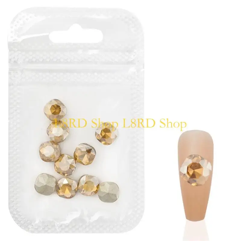 L8RD 10pcs 3D Charms Pointed Bottom Rhinestones for Nail Decoration Nails Art Projects Embellishments Crafts