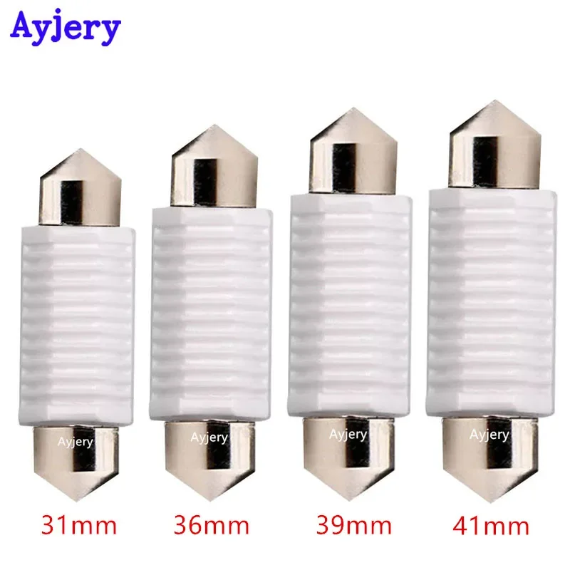 

2pcs 12V 31mm 36mm 39mm 41mm Festoon C5W Canbus 3030 2 SMD 2 Led Ceramic PVC Led Bulb White Turn Signal Parking Light