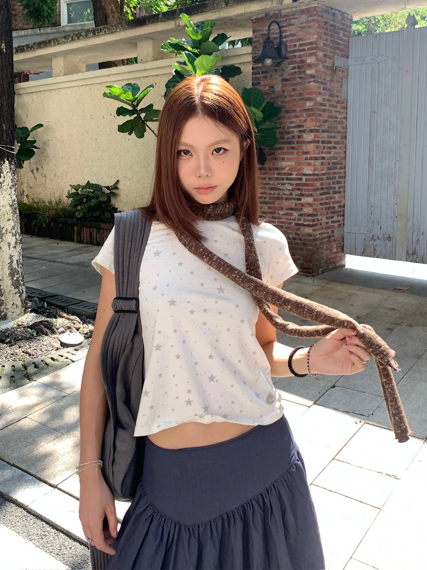 وشاح طويل محبوك بأسلوب رجعي للنساء، مناسب لأوائل الخريف، متعدد الاستخدامات، أنيق وعصري، يناسب إطلالة الفتاة الجريئة، زينة للرقبة #4