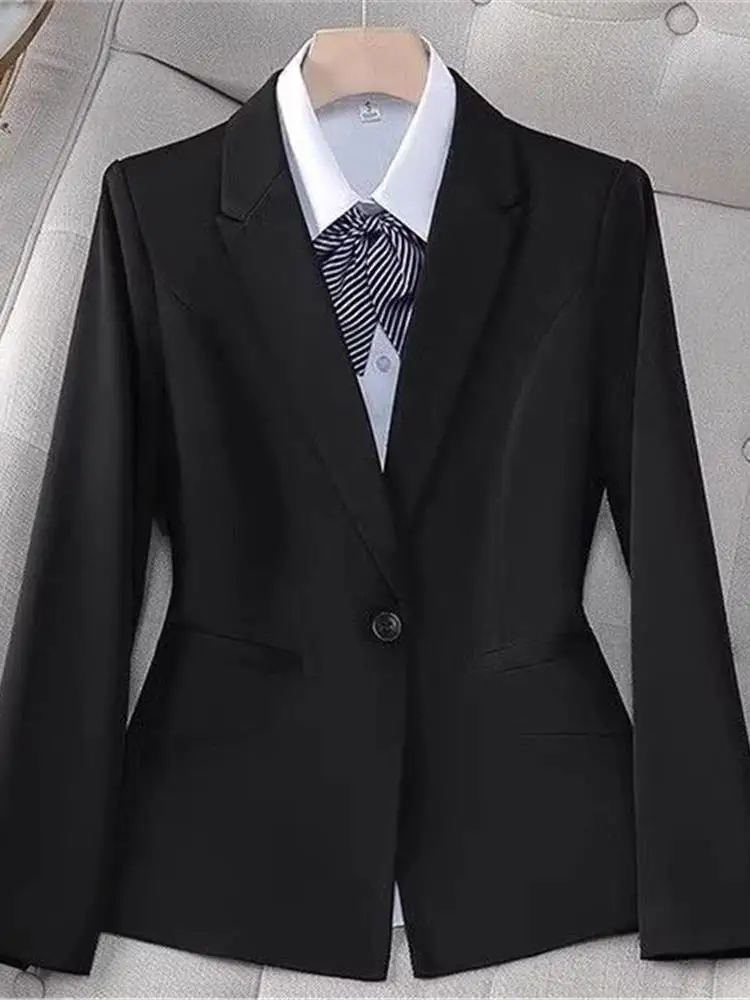 

Bla Suit Jaet for Women Profional Workwear Interview Outfit Spring Autumn Sle Cleanfit ort Length Long Sve