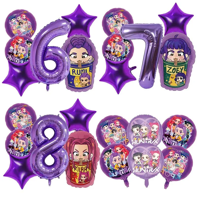 

Kpop воздушный шар на день рождения «Охотники на демонов» аниме фильм Руми Мира Зои воздушные шары с номером украшения для вечеринки для девочек детский реквизит для фотосессии хит продаж