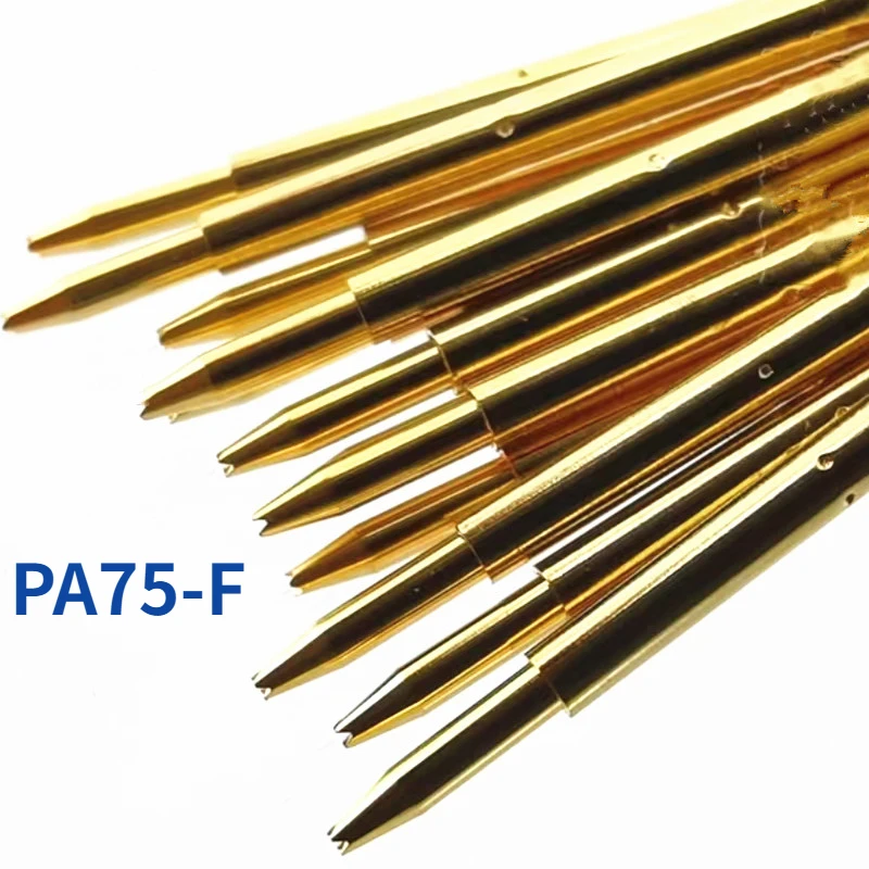 100PCS/Bag Gold-plated PA75-F1 Four Claw Plum Blossom Head Spring Test Probe Outer Diameter 1.02mm Length 16.35mm PCB Pogo Pin